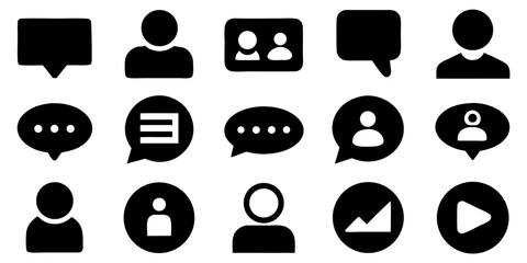 Wall Mural - a comprehensive vector icon set for web design, featuring symbols for communication, business, techn