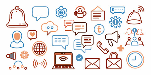 Wall Mural - vector set of medical web and communication icons
