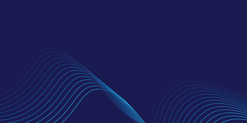 Wall Mural - technology banner background with line waves modern background