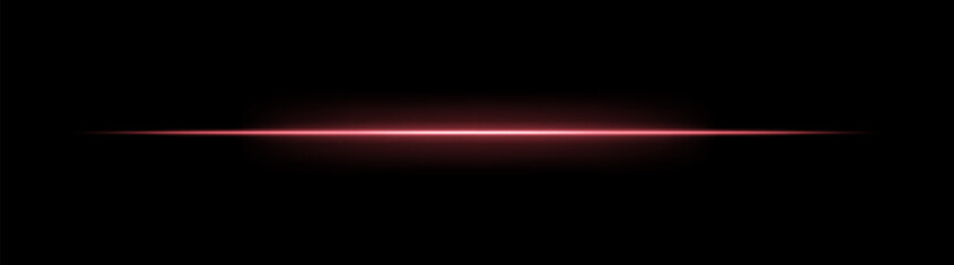Wall Mural - laser. thin horizontal beam with bright glow and soft gradient edges. simple linear composition crea