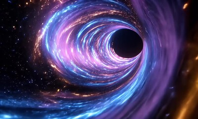 Wall Mural - cosmic tunnel vortex of vibrant light and stars.