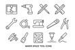 © Rick Cranches - Makerspace Tools Icons Set. DIY, Craft and Workshop Equipment Vector Collection