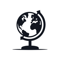 Poster - Black globe earth icon vector graphic on transparent background