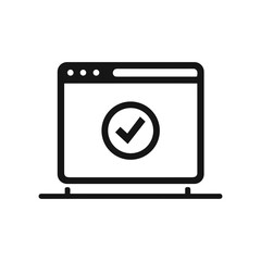 Poster - Web browser screen with large checkmark symbol