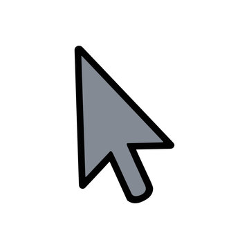 Grey computer mouse cursor arrow vector icon