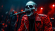 © Kondor83 - Dead man, skeleton monster, sings at hellish concert