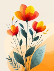 Poster - Minimalistic line art of Botanical wall art