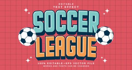 Poster - Editable text style effect - Soccer League text style theme.