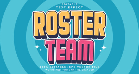 Poster - Editable text style effect - Roster Team text style theme.