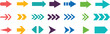 © الحرف السعيدة - Colorful arrows set . Arrow set icon. Arrows big black set icons. Arrow cursor vector icon. Arrow icon. Arrow vector collection. Arrow. Cursor. Modern simple arrows. Vector illustration. EPS 10