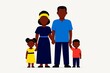 © Xohir  - Happy african american family of four standing together holding hands