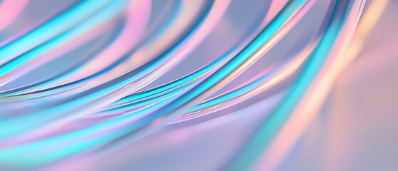 Poster - Abstract Flowing Lines in Soft Pastel Hues Creating a Dreamy and Ethereal Background for Creative Projects