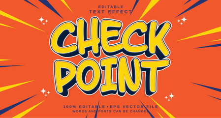 Poster - Editable text style effect - Check Point text style theme.