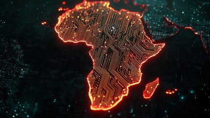 Poster - Africa circuit board map