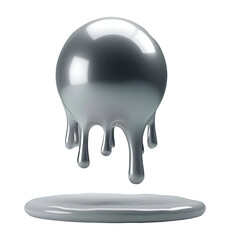 Poster - Molten metal sphere with drips, metallic look is cool and modern