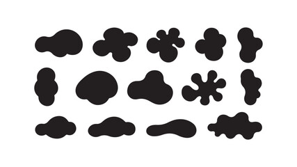 Abstract blob shapes collection isolated on white background