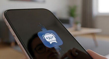 Engaging with an artificial intelligence chatbot application on a smartphone for virtual support and communication.