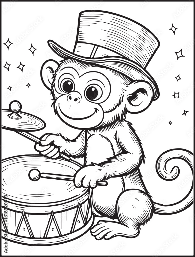 Printable coloring page for kids and adults: Circus coloring page ...