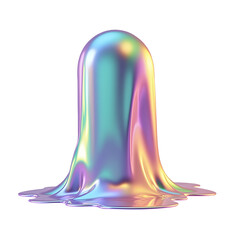 Poster - Iridescent shape melts, giving fluid and ethereal appearance