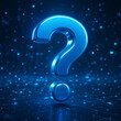 © MSF - Illustration of a blue question mark hovers in a futuristic, abstract background