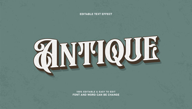 Antique text, vintage text effect that can be edited