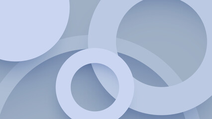 Poster - Abstract white background with colorful 3D circles and decorative round elements