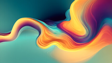 Poster - Abstract Flowing Lines: This abstract artwork features vibrant, flowing lines in a mesmerizing display of color and form, evoking a sense of fluidity and movement.