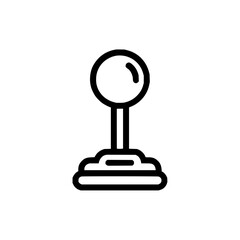 Poster - A simple black and white line drawing of a gear shift with a round knob on a white background design