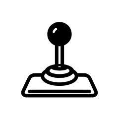 Poster - A simplistic black and white illustration of a classic arcade style joystick with a spherical handle