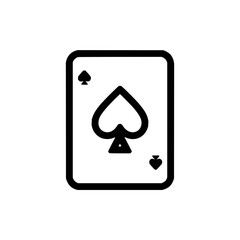 Poster - Illustration of a playing card with a spade symbol in the center and in the corners of the card outline