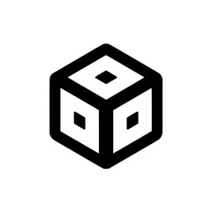 Poster - A simple black outline of a cube with rounded edges and three visible faces each with a black square