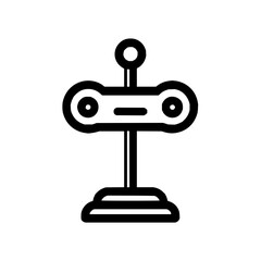 Poster - Outline drawing of a table lamp with a round base and a double light fixture with a circle on top