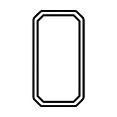 Poster - Double lined rounded rectangle with angled corners in black and white simple geometric shape design element