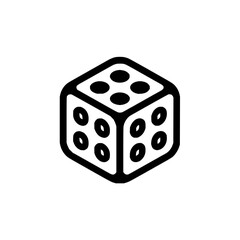 Poster - Illustration of a die with rounded edges showing the numbers four six and five in a black and white design