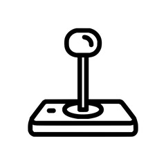 Poster - Simple line drawing of a game joystick with a rounded handle and a rectangular base in black outline