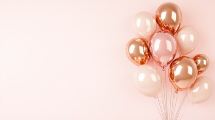 Wall Mural - Elegant Balloons in the Air: An ensemble of chic balloons in pastel shades, create a sense of joy in the air, perfect for any celebration, adding an element of sophistication to any design.