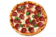 © PNG Stock - Delicious pepperoni pizza with mozzarella and basil
