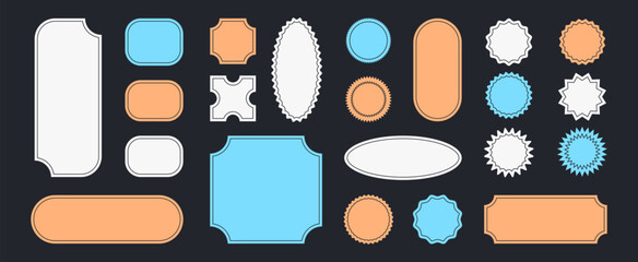 Poster - Labels, badges and stickers backgrounds, empty backgrounds with frames in retro and vintage elegant style. Vector illustration.