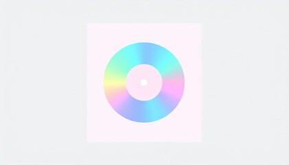 Poster - Pastel Rainbow Gradient Disc Design