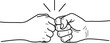 © Muhammad - Illustration of fist bump gesture for friendship agreement and success concept vector graphic design editable