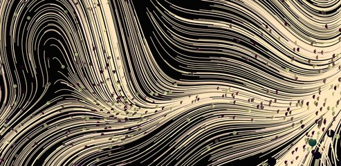 Poster - Stylish abstract background with beige waves on black. Ideal for modern designs.