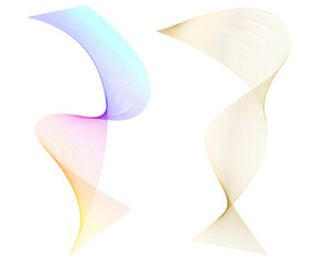 Poster - Wave of the many colored lines. Abstract wavy stripes on a white background isolated. Creative line art. jpg. Design elements created using the Blend Tool