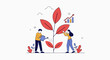 © vector - Business growth collaboration cultivating success with strategic teamwork and data analysis driving forward