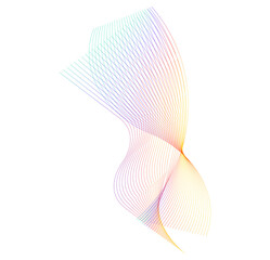 Poster - Wave of the many colored lines. Abstract wavy stripes on a white background isolated. Creative line art. jpg. Design elements created using the Blend Tool