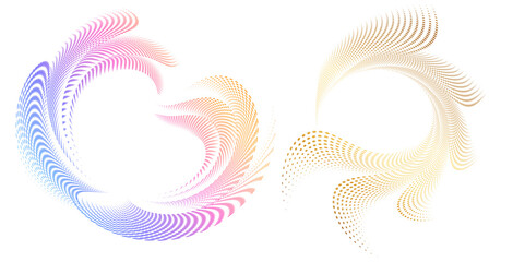 Aufkleber - Design elements. Wave of many purple lines circle ring. Abstract vertical wavy stripes on white background isolated. jpg