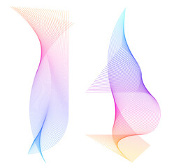 Poster - Wave of the many colored lines. Abstract wavy stripes on a white background isolated. Creative line art. jpg. Design elements created using the Blend Tool