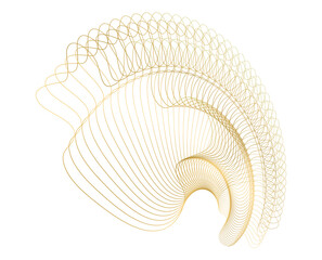 Poster - Design elements. Gold Wave of many sparkling lines. Abstract circle glow wavy shape on a white background isolated. Creative line art. jpg art deco style for wedding invitation
