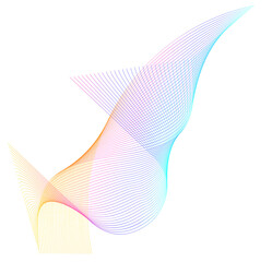 Poster - Wave of the many colored lines. Abstract wavy stripes on a white background isolated. Creative line art. jpg. Design elements created using the Blend Tool