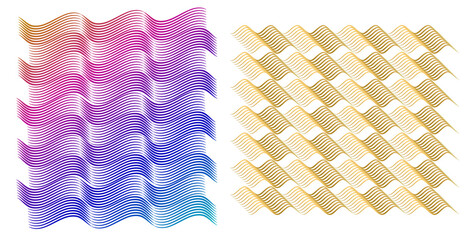 Poster - Soft rainbow color. Linear background. Design elements. Polygonal lines. Guilloche. Protective layer for banknotes, diplomas and certificates template. jpg