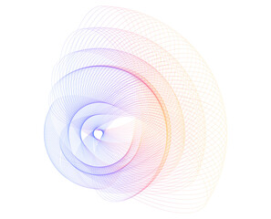 Aufkleber - Design elements. Wave of many purple lines circle ring. Abstract vertical wavy stripes on white background isolated. jpg